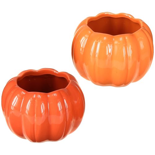 Floristik24 Ültetvény kerámia tök kaspó narancssárga Ø9.5cm M6.5cm 4 db