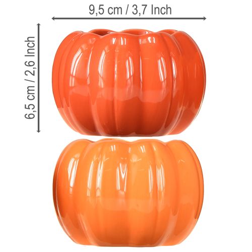 Ültetvény kerámia tök kaspó narancssárga Ø9.5cm M6.5cm 4 db | Floristik24.hu