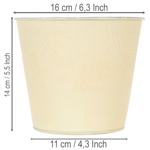 tételeket Fém virágtartó, pasztell sárga, Ø16cm M14cm