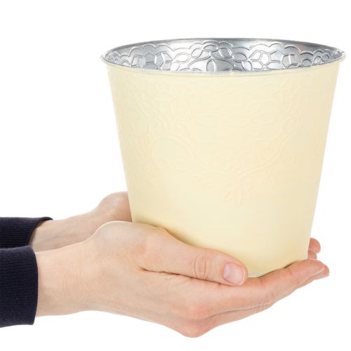 tételeket Fém virágtartó, pasztell sárga, Ø16cm M14cm