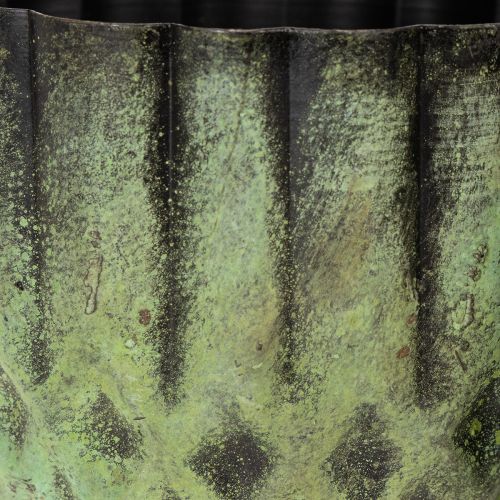 tételeket Vintage fém virágcserép, zöld, Ø14/12cm, 2 db-os szett