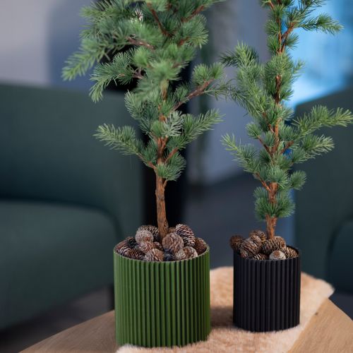 Papír virágcserép sötétzöld Ø13cm M12cm 4 db