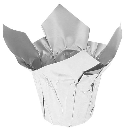 Floristik24 Ültetvény ezüst fényes ajándékcsomagolás Ø5.5cm M6cm 8 db