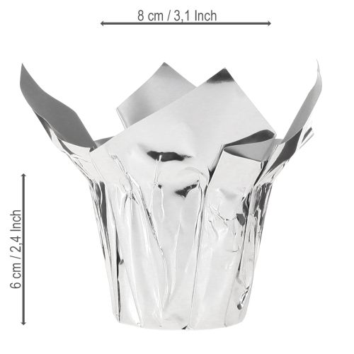 tételeket Ültetvény ezüst fényes ajándékcsomagolás Ø5.5cm M6cm 8 db