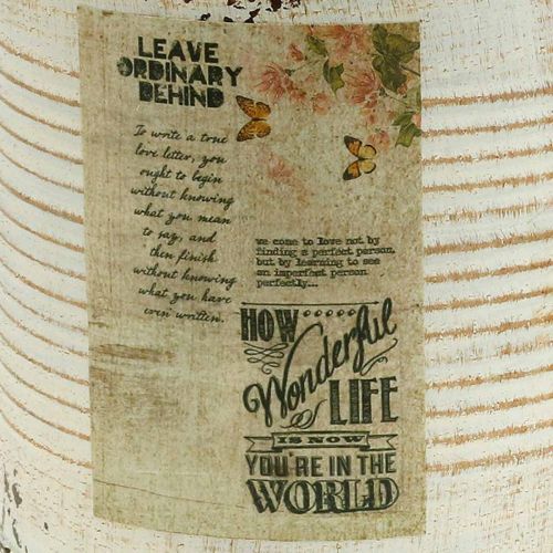 Floristik24 Ültetős dekoratív ón krémszínű fém konzervdoboz Ø15,5cm H15cm