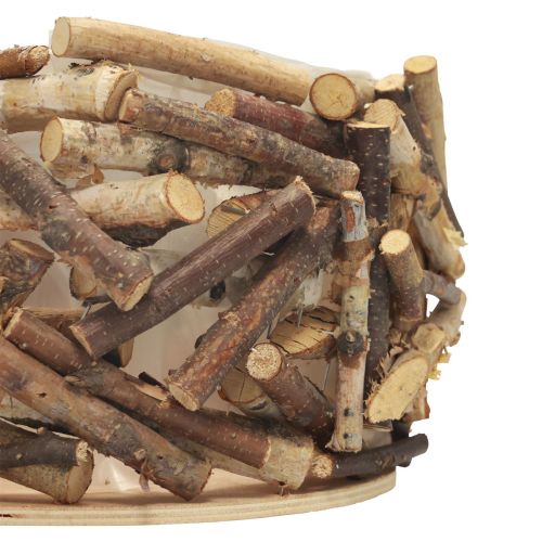 Floristik24 Növényláda fa, virágtál, növényes tál kerek Ø30cm H18cm