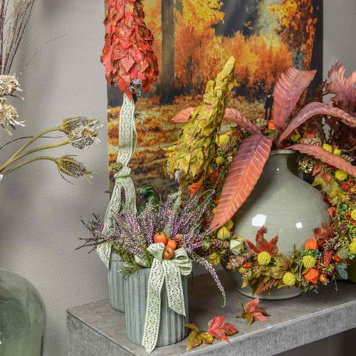 Floristik24 Ültetőgép Kerámia Zöld Retro Csíkos Ø13,5cm H17cm