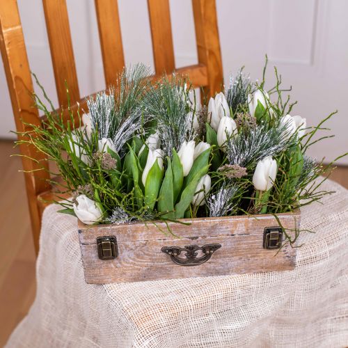 Floristik24 Ültető fiókos beton antik fa megjelenés 31x17x10cm