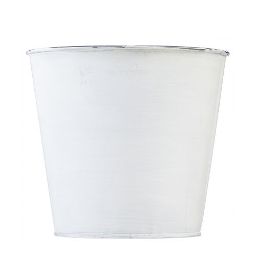 tételeket Virágcserepes fém virágtartó fehér virágok 12,5cm H11,5cm