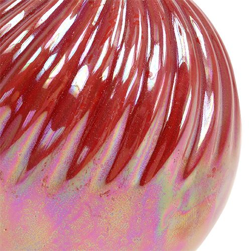 Floristik24 Váza, mini váza gyöngyház piros Ø7,5cm H10cm 6db