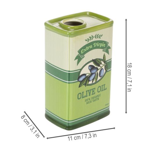 tételeket Olívaolaj váza, kerámia, ideális konyhai dekorációnak és mediterrán asztalnak, 18 cm