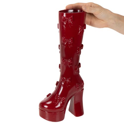 Dekoratív váza csizma masni mintával 37cm | Floristik24.hu