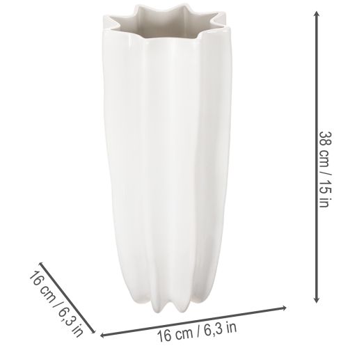 Virágváza bordázott modern díszváza 38cm | Floristik24.hu