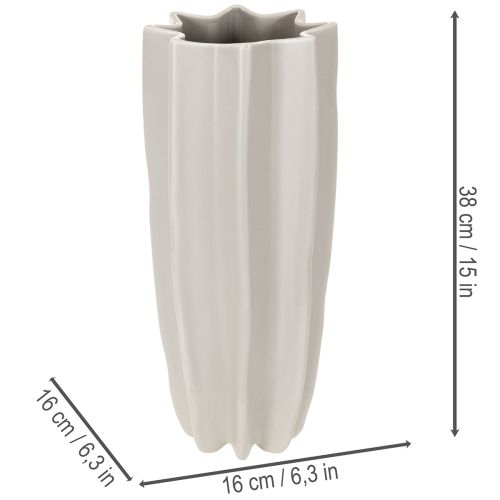 Modern bordázott váza, magas díszváza szárított virágoknak, 38cm | Floristik24.hu