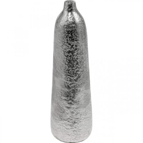 tételeket Dekoratív váza fém kalapált virágváza ezüst Ø9,5cm H32cm