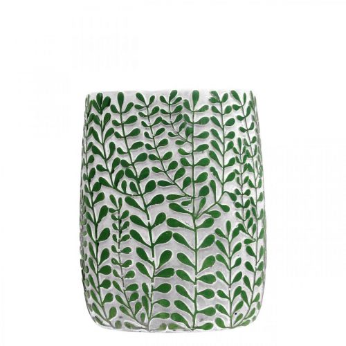 tételeket Virágváza, kerámia díszítés, beton megjelenés, váza indás díszítéssel Ø13cm H17cm