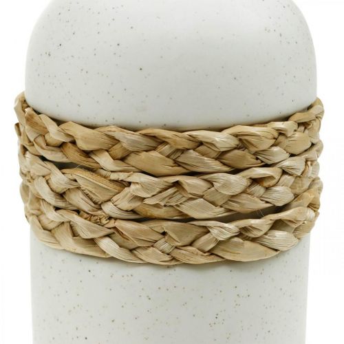 tételeket Virágváza fehér kerámia és tengerifű váza asztaldísz H22,5cm