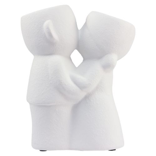 Floristik24 Váza fehér csókoló pár dupla váza kerámia H29cm