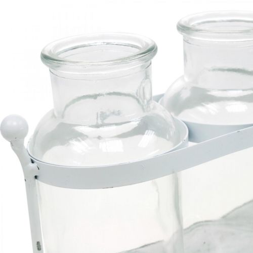 Floristik24 Virágváza patika üvegek patika üvegdísz tálcán 38cm