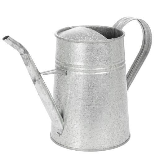 Horganyzott díszes öntözőkanna, fém, szürke, vintage megjelenésű, 1,7 literes, M23 cm, stílusos virágdekorációkhoz és ültetőkhöz vétel | Floristik24.hu