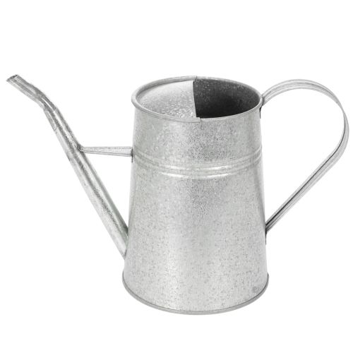 Horganyzott díszes öntözőkanna, fém, szürke, vintage megjelenésű, 1,7 literes, M23 cm, stílusos virágdekorációkhoz és ültetőkhöz | Floristik24.hu