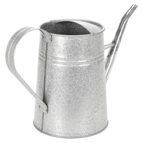 Horganyzott díszes öntözőkanna, fém, szürke, vintage megjelenésű, 1,7 literes, M23 cm, stílusos virágdekorációkhoz és ültetőkhöz | Floristik24.hu