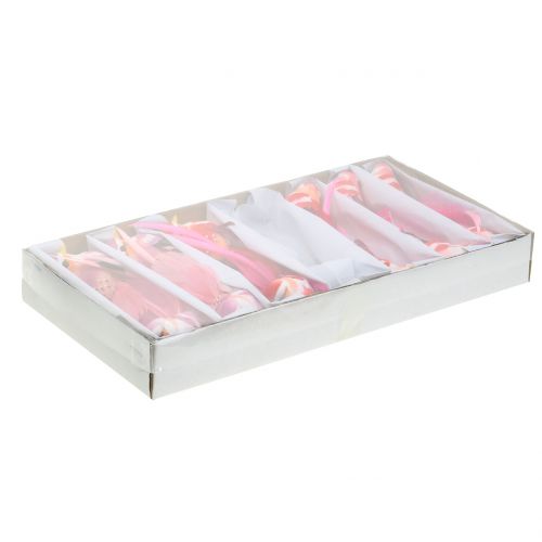 Floristik24 Madár klipre rózsaszín, rózsaszín 15cm 12db