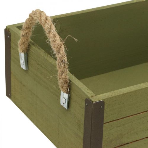 tételeket Vintage virágláda fa virágtartó zöld L24/30cm 2 db-os készlet