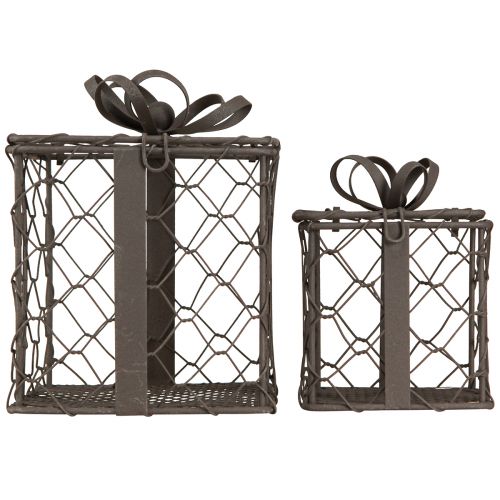 tételeket Vintage drótkosár ajándék fémszürke 10,5/7,5cm-es 2 db-os készlet