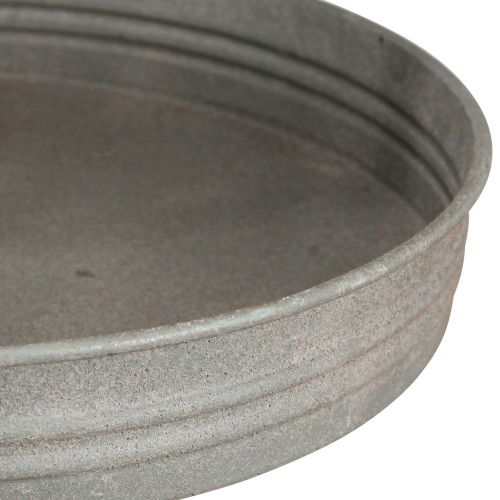 Floristik24 Vintage etagere fémszürke 3 szintes Ø30,5cm H78cm