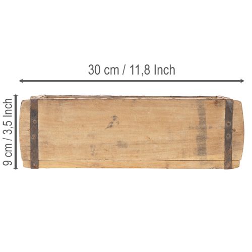 Vintage fa dobozos virágtartó tégla alakú fa 30cm | Floristik24.hu