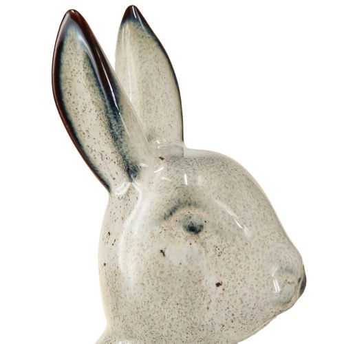 Floristik24 Kerámia nyúlfigurák szürke – aranyos húsvéti dekoráció 2db 22cm