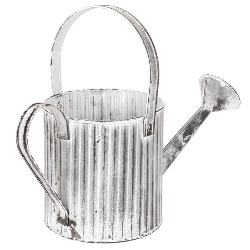 Vintage virágtartó Ø17cm, dekoratív öntözőkanna, fém virágtartó shabby chic | Floristik24.hu