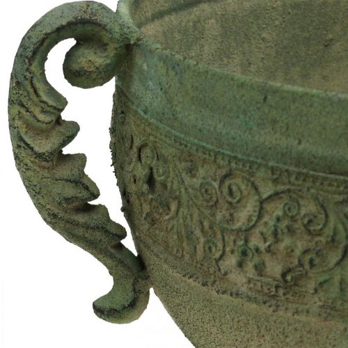 Floristik24 Vintage Cup Planter Fém rusztikus serleg fogantyúkkal H26cm Ø19cm