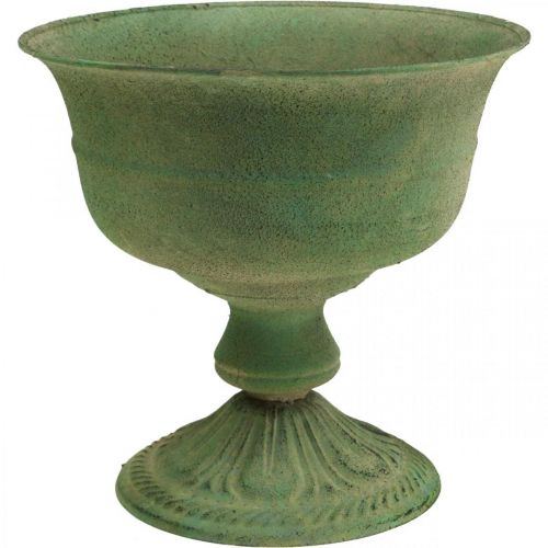 Vintage csésze ültető fém rusztikus növénycserép H20cm Ø20cm