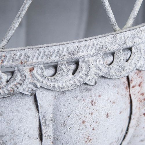 Floristik24 Vintage trófea tál fém dekoráció madárkalitka szürke 26×61cm