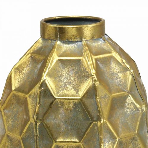 Vintage váza arany virág váza méhsejt megjelenés Ø22,5cm H31cm