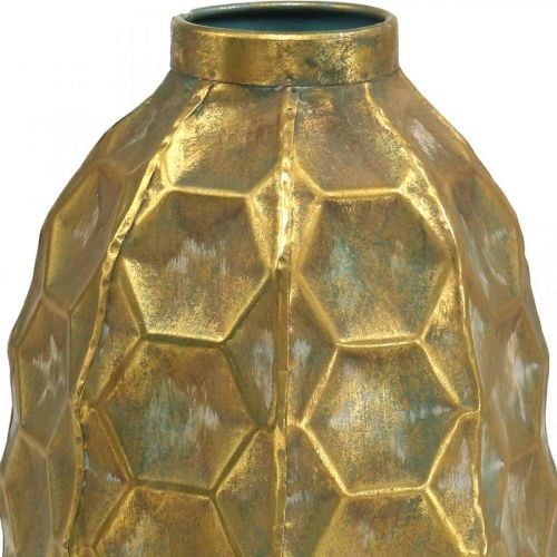 Vintage váza arany virág váza méhsejt megjelenés Ø23cm H39cm