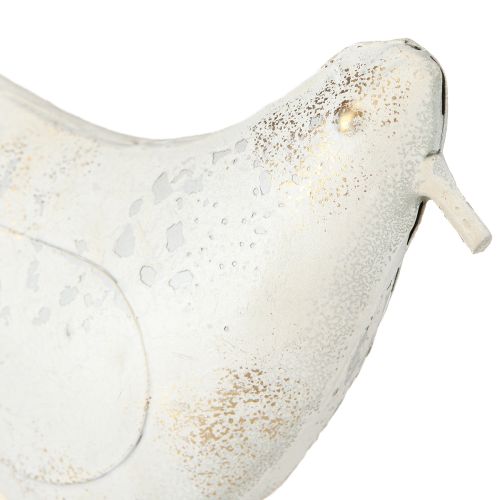 tételeket Madárdísz fém fehér arany vintage színben, 29 cm x 24,5 cm
