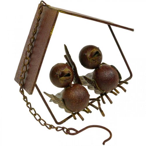 Floristik24 Deco madarak akasztáshoz rozsda deco fém barna 14,5×16cm