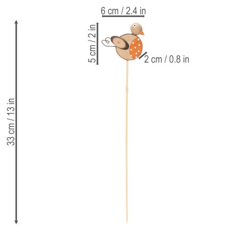 tételeket Fa madárkerti karók kreatív tavaszi és nyári dekorációhoz, 33 cm, 16 darab