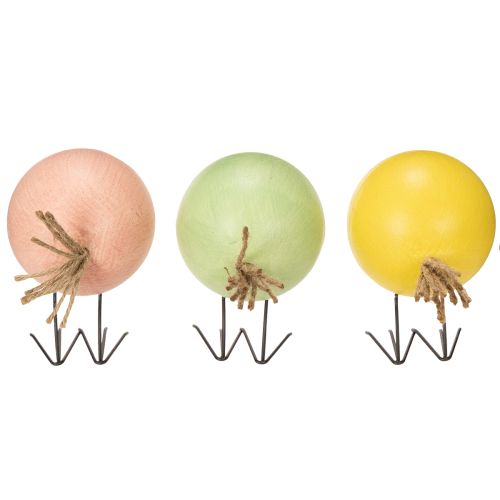 tételeket Csibe dekoratív figurák kerek mintával, könnyed és játékos kiegészítőkkel, 9,5 cm, 3 darab