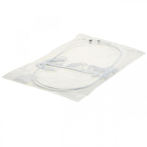 tételeket Bird deco ablakdísz rugós, fém fehér H37,5cm 2db