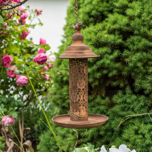 Floristik24 Rozsdás megjelenésű madáretető állomás Ø20cm H36cm