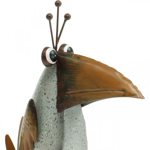 Floristik24 Fém madár, díszholló, fém díszítés, kerti dekoráció 24,5cm