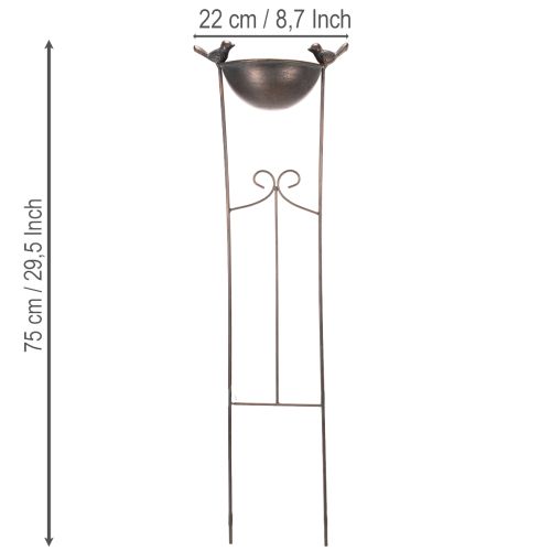 tételeket Dekoratív madáritató, virágtál ráccsal, nosztalgikus megjelenés, stílusos kerti kiegészítő, 75 cm