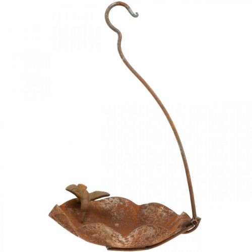 Dekoratív madárfürdő, rozsdamentes acél etető, antik madárfürdő Ø28cm H74cm