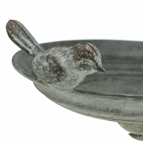 Floristik24 Madáretető akasztható fém szürke, rozsda, fehér mosott Ø21cm H27cm