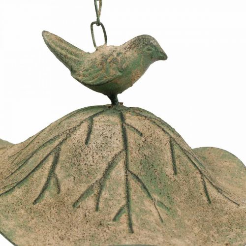 Madárfürdő függő fém madárfürdő kerti antik megjelenés H28cm