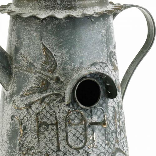 Floristik24 Dekoratív madárház vintage, dekoratív fém kancsó akasztáshoz H28,5 cm